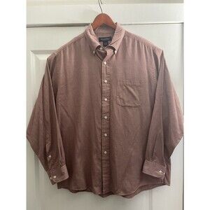 Brooks Brothers Shirt Mens Size XL Button Up Long Sleeve Red Knit Woven Cotton
